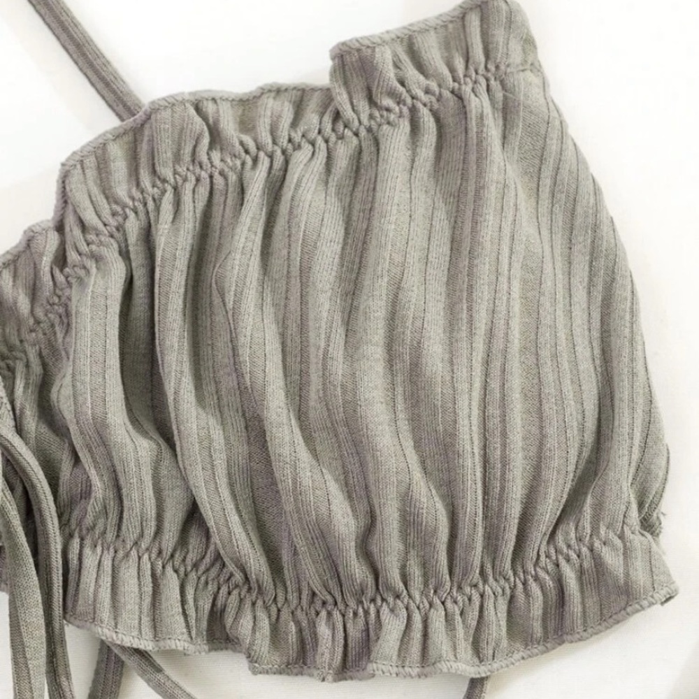 2/$25 Grey Ruched Bikini Set - Picture 6 of 7